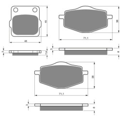 3 Kit plaquettes frein Yamaha Banshee 350  Av G, Av D et Ar Nc -  - Raven 104-257