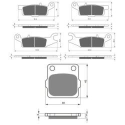 3 Kit plaquettes frein Yamaha Raptor 250  Av G, Av D et Ar 252-253-007 -  - Raven 104-258