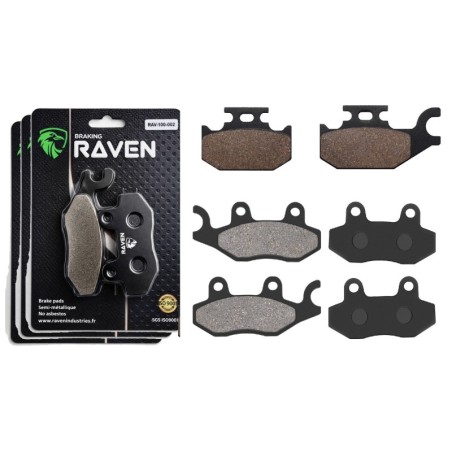 3 Kit plaquettes frein Yamaha Raptor 700  Av G, Av D et Ar Nc -  - Raven 104-259