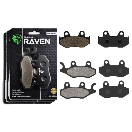 3 Kit plaquettes frein Yamaha Raptor 700  Av G, Av D et Ar Nc -  - Raven 104-260
