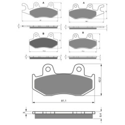 3 Kit plaquettes frein Yamaha YFZ 450R  Av G, Av D et Ar 002-009-188 -  - Raven 104-260