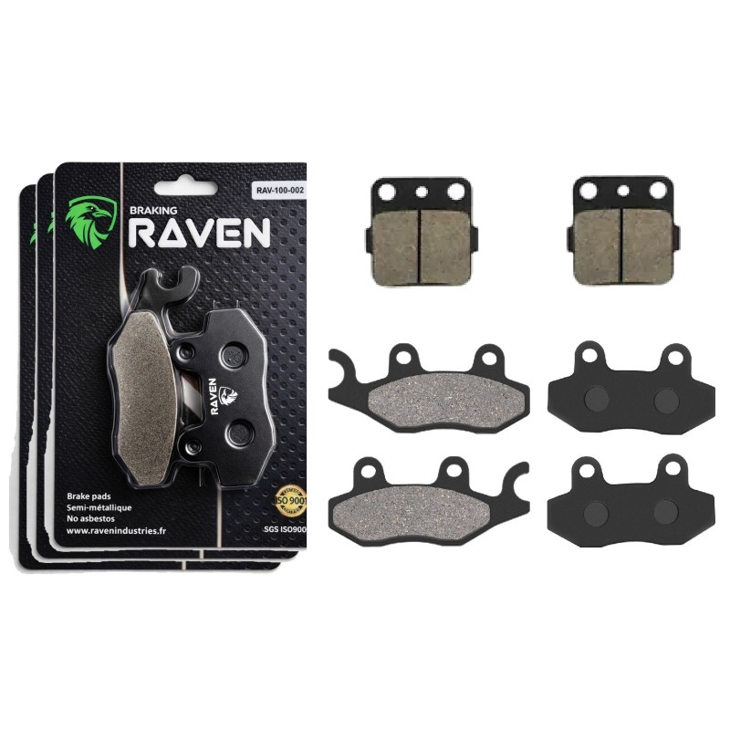 3 Kit plaquettes frein Yamaha YFZ 450  Av G, Av D et Ar Nc -  - Raven 104-261
