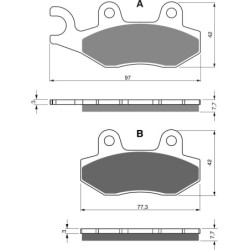Plaquettes de frein Kawasaki KDX 250  Avant 43082-0087 - EBC FA135 - Raven 100-002