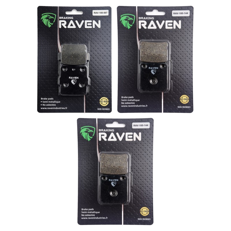 3 Kit plaquettes frein Yamaha YFS Blaster 200  Av G, Av D et Ar 007-144X2 - EBC FA84 et FA54 - Raven 104-128
