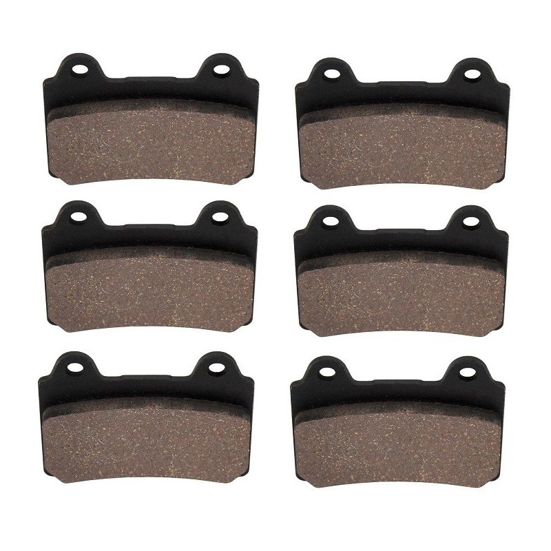 3 Kit plaquettes frein Yamaha XVZ 1300 Venture Royal Star Av G, Av D et Ar 4NK-W0046-00 - EBC FA123 - Raven 102-073
