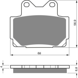 Plaquettes de frein Yamaha TZR 250  Arrière 51L-W0046-00 - EBC FA104 - Raven 100-067