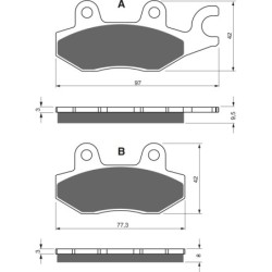 Plaquettes de frein Triumph Trident 750  Arrière T3010072 - EBC FA215/2 - Raven 100-088