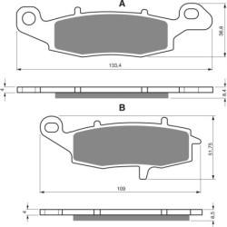 Plaquettes de frein Kawasaki Vulcan 1500 Drifter  Avant Gauche 43082-1197 - EBC FA229 - Raven 100-104