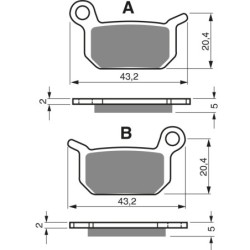 Plaquettes de frein Husqvarna CR 50  Arrière Nc - EBC FA325 R - Raven 100-190