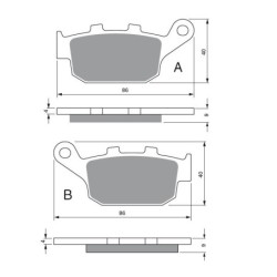 Plaquettes de frein Honda CBR 300 R  Arrière 06435-MOZ-J01 - EBC FA496 - Raven 100-306