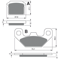 Plaquettes de frein Quadzilla WK 140  Arrière Nc - EBC FA654 - Raven 100-320