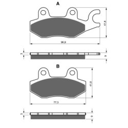 Plaquettes de frein Kawasaki Z7 Hybrid CR500  Arrière 43082-0175 - EBC FA197 - Raven 100-332