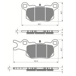 Plaquettes de frein Can-am Defender 976  Arrière Droit 715900382 - EBC FA685TT - Raven 100-375