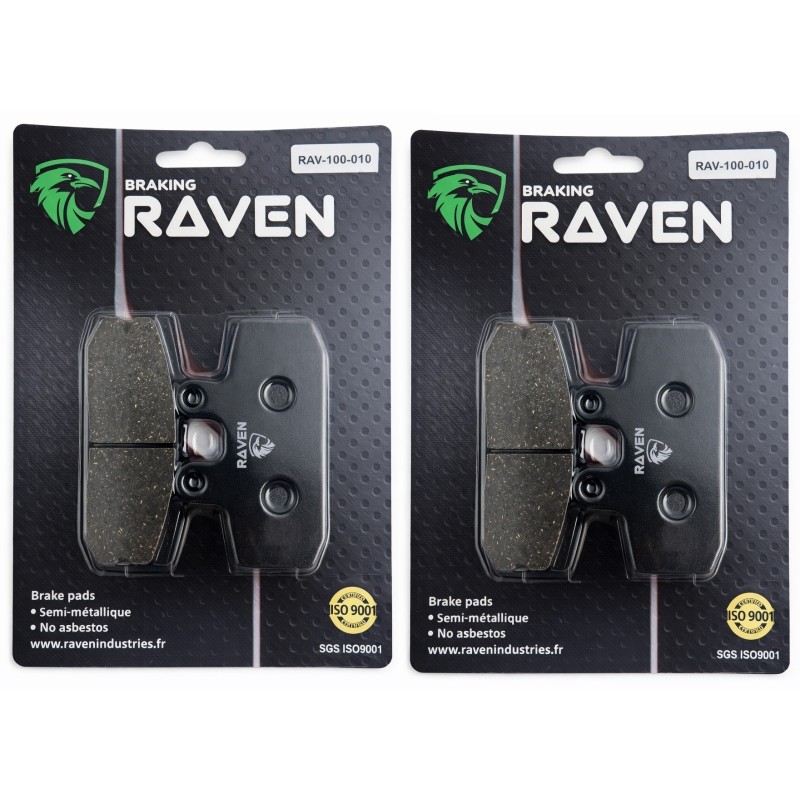 2 Kit plaquettes frein Aprilia Atlantic 500 GT Av Ga et Av Dr Nc - EBC FA113 - Raven 101-010