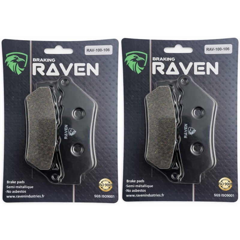 2 Kit plaquettes frein Moto-guzzi Bellagio 940  Av Ga et Av Dr Nc - EBC FA209 - Raven 101-106