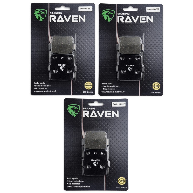 3 Kit plaquettes frein Honda TRX 400 Foreman  Av G, Av D et Ar Nc - EBC FA84 - Raven 102-007