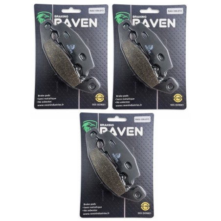 3 Kit plaquettes frein Kawasaki ZX 600 D Ninja R Av G, Av D et Ar 43082-1074 - EBC FA129 - Raven 102-013