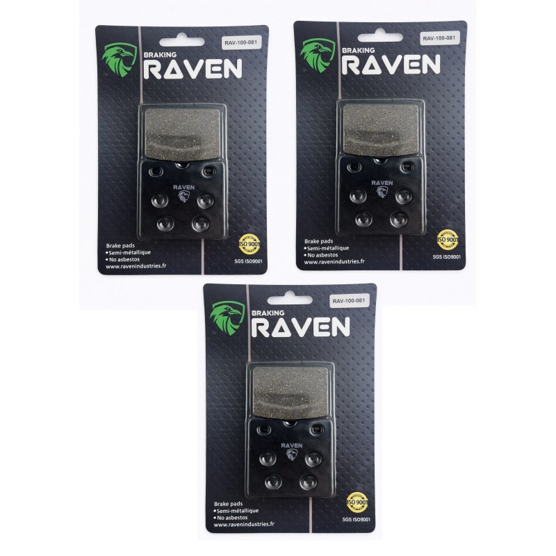 3 Kit plaquettes frein Moto-guzzi T4 850  Av G, Av D et Ar Nc - EBC FA18 - Raven 102-081