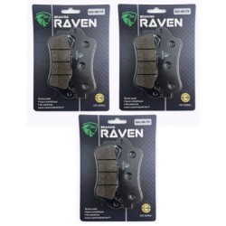 3 Kit plaquettes frein Honda CB 1100  Av G, Av D et Ar 06455-MCS-G02 - EBC FA261 - Raven 102-178
