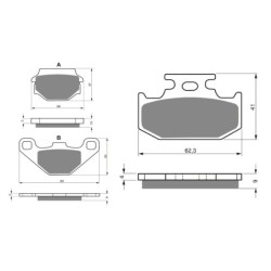 2 Kit plaquettes frein Kawasaki KDX 200  Avant et Arrière 001-005 - EBC FA702 et FA701 - Raven 103-023