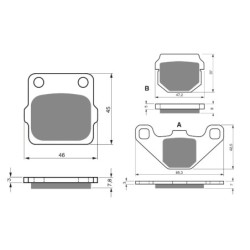 2 Kit plaquettes frein Kawasaki KX 100  Av G, Av D et Ar 007-047 - EBC FA702 et FA701 - Raven 103-037