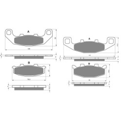2 Kit plaquettes frein Kawasaki Ninja 250R  Av G, Av D et Ar 044-013 - EBC FA702 et FA701 - Raven 103-041