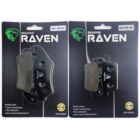 2 Kit plaquettes frein Kawasaki KX 250  Av G, Av D et Ar 187-041 - EBC FA702 et FA701 - Raven 103-049