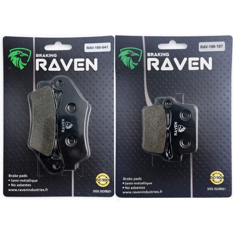 2 Kit plaquettes frein Yamaha YZ 125  Avant et Arrière 041-187 - EBC FA185 et FA367 - Raven 103-049