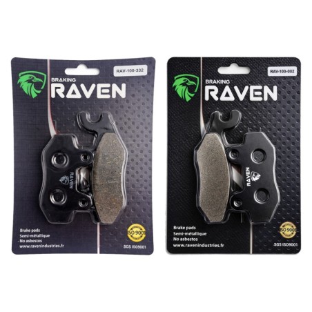 2 Kit plaquettes frein Kawasaki KLR 650 Series E  Av G, Av D et Ar 332-002 - EBC FA702 et FA701 - Raven 103-051