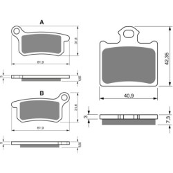 2 Kit plaquettes frein Husqvarna CR 65  Avant et Arrière 297-185 - EBC FA702 et FA701 - Raven 103-061