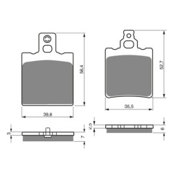 2 Kit plaquettes frein Cagiva Lucky 50 Explorer Avant et Arrière 038-096 - EBC FA702 et FA701 - Raven 103-069
