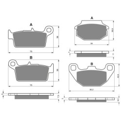 2 Kit plaquettes frein Kymco Super-9 250  Avant et Arrière 071-183 - EBC FA702 et FA701 - Raven 103-099
