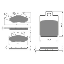 2 Kit plaquettes frein Peugeot Satelis 125 RS  Avant et Arrière 137-334 - EBC FA702 et FA701 - Raven 103-114