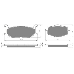 2 Kit plaquettes frein Cf-moto V5 250 T-5 Custom Avant et Arrière 048-018 - EBC FA179 et FA101 - Raven 103-143