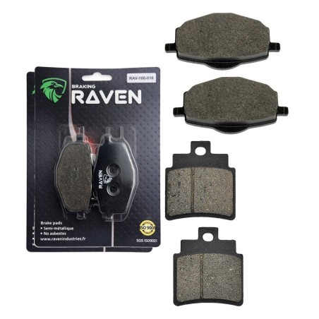 2 Kit plaquettes frein Gilera Oregon 250  Avant et Arrière 018-140 - EBC FA101 et FA361HH - Raven 103-145