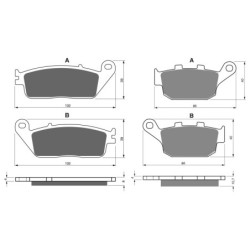 2 Kit plaquettes frein Honda NTV 650 Revere  Avant et Arrière 022-020 - EBC FA142 et FA140 - Raven 103-149