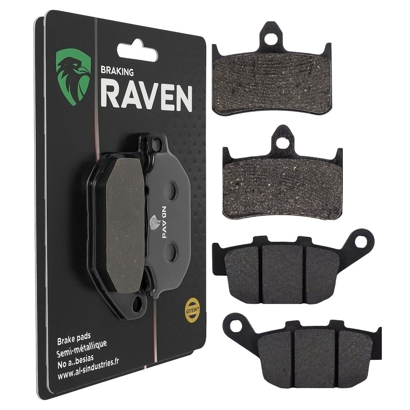 2 Kit plaquettes frein Honda NT 400 Bros  Avant et Arrière 069-020 - EBC FA187 et FA140 - Raven 103-151