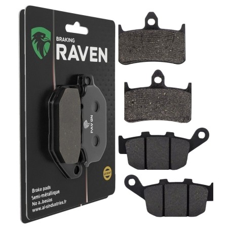 2 Kit plaquettes frein Honda NT 400 Bros  Avant et Arrière 069-020 - EBC FA187 et FA140 - Raven 103-151