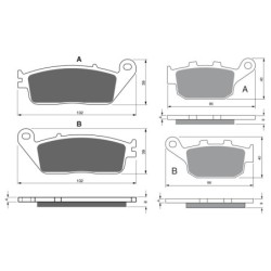 2 Kit plaquettes frein Suzuki DL 250 V-Strom  Avant et Arrière 022-306 - EBC FA142 et FA496 - Raven 103-158