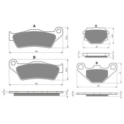 2 Kit plaquettes frein Aprilia SX 125  Avant et Arrière 031-094 - EBC FA181 et FA173 - Raven 103-163