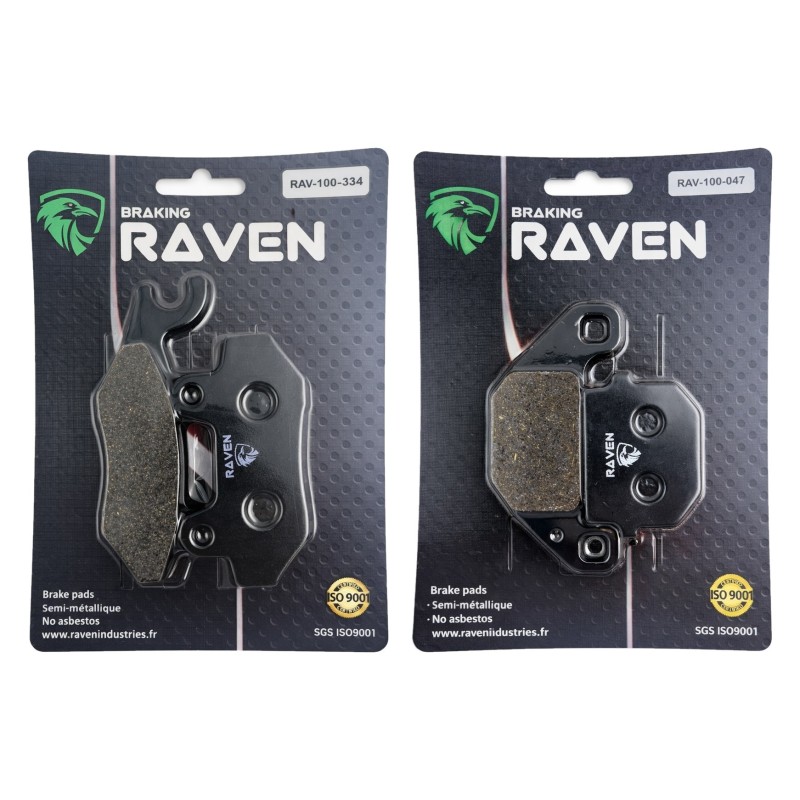 2 Kit plaquettes frein Aeon Elite 200 i Avant et Arrière 334-047 - EBC FA228 et FA83 - Raven 103-178