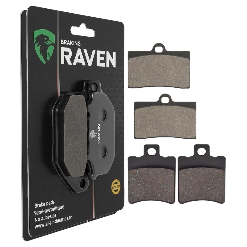 2 Kit plaquettes frein Benelli 666 125 Born in Hell Avant et Arrière 064-098 - EBC FA95 et FA193 - Raven 103-186