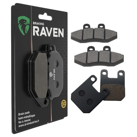 2 Kit plaquettes frein Sherco SM 50 Supermotard Avant et Arrière 095-121 - EBC FA167 et FA115 - Raven 103-195