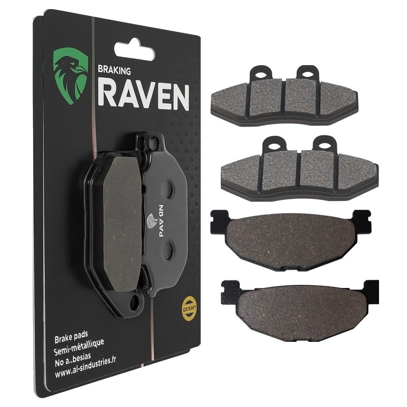 2 Kit plaquettes frein Yamaha Maxam 250 CP Avant et Arrière 095-268 - EBC FA167 et FA408 - Raven 103-196