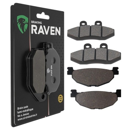 2 Kit plaquettes frein Yamaha Maxam 250 CP Avant et Arrière 095-268 - EBC FA167 et FA408 - Raven 103-196