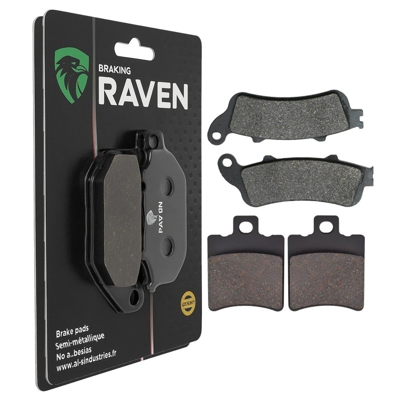 2 Kit plaquettes frein Garelli Skynet 250  Avant et Arrière 135-098 - EBC FA281 et FA193 - Raven 103-204