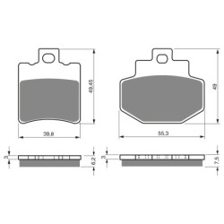 2 Kit plaquettes frein Benelli Adiva 125  Avant et Arrière 098-186 - EBC FA193 et FA321 - Raven 103-206