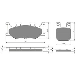 2 Kit plaquettes frein Italjet Jupiter 150  Avant et Arrière 099-121 - EBC FA199 et FA115 - Raven 103-207