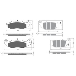 2 Kit plaquettes frein Honda Dax 125  Avant et Arrière 210-311 - EBC FA375 et FA629TT - Raven 103-234