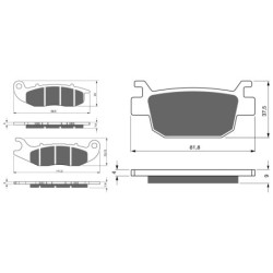 2 Kit plaquettes frein Honda ADV 160  Avant et Arrière 278-287 - EBC FA465 et SFA415 - Raven 103-244